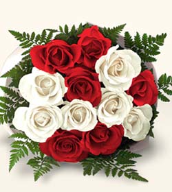  Ankara �Pursaklar i�ek , �i�ek�i , �i�ek�ilik  10 adet kirmizi beyaz g�ller - anneler g�n� i�in ideal se�imdir -
