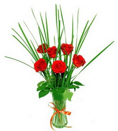  Ankara �Pursaklar i�ek , �i�ek�i , �i�ek�ilik  6 adet k�rm�z� g�llerden vazo �i�e�i
