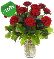11 adet vazo i�erisinde k�rm�z� g�l  Ankara Pursaklar online �i�ek g�nderme sipari� 