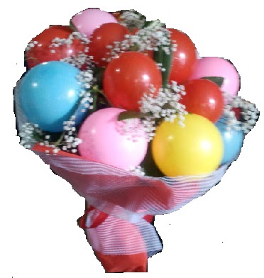 13 adet renkli balondan ger�ek balon buketi