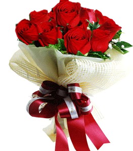 9 adet k�rm�z� g�lden buket tanzimi  Ankara �i�ek g�nderme sitemiz g�venlidir 