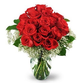 25 adet k�rm�z� g�l cam vazoda  Ankara �Pursaklar i�ek , �i�ek�i , �i�ek�ilik 