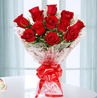 11 adet k�rm�z� g�lden g�rsel ��k buket  Ankara ucuz �i�ek g�nder 