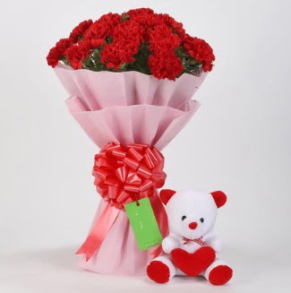 19 k�rm�z� karanfil buketi 15 cm ay�c�k  Ankara Pursaklar �i�ek sipari�i vermek 