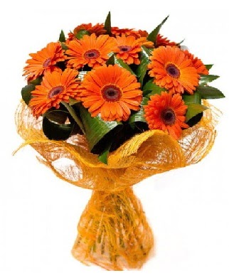 11 adet turuncu gerbera buketi  Ankara Pursaklar �i�ek�iler 