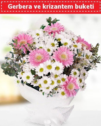 Papatya ve Gerbera Buketi  Ankara �Pursaklar i�ek , �i�ek�i , �i�ek�ilik 