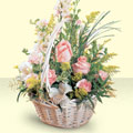  Ankara Pursaklar 14 �ubat sevgililer g�n� �i�ek  sepette pembe g�ller