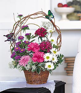  Ankara Pursaklar cicekciler , cicek siparisi  sepet i�erisinde karanfil gerbera ve kir �i�ekleri