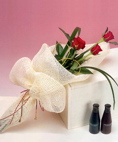 3 adet kalite g�l sade ve sik halde bir tanzim  Ankara internetten �i�ek sipari�i 