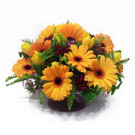 gerbera ve kir �i�ek masa aranjmani  Ankara Pursaklar �i�ek sipari�i vermek 