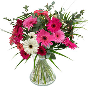 15 adet gerbera ve vazo �i�ek tanzimi  Ankara Pursaklar online �i�ek g�nderme sipari� 