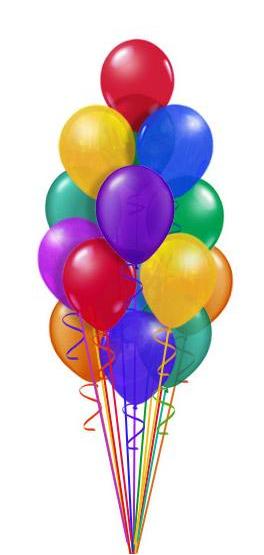 17 adet renkli u�an balon dogum g�n� parti 
