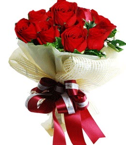 9 adet k�rm�z� g�lden buket tanzimi  Ankara �i�ek g�nderme sitemiz g�venlidir 