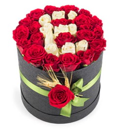 41 adet k�rm�z� beyaz g�l harfli  Ankara Pursaklar �i�ek yolla  